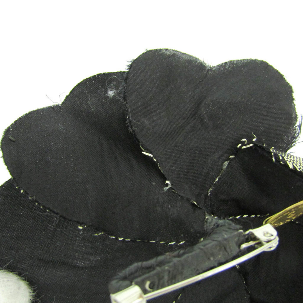 Chanel Camellia Textile Brooch Black,Champagne Gold - Picture 9 of 12